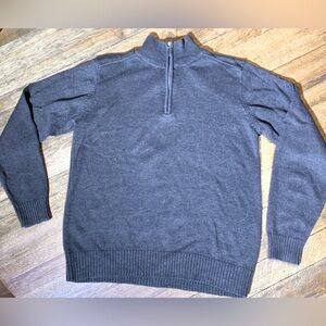 Oscar de la Renta Men's Sz Large Pullover Sweater Quarter Zip Knit Cotton Blend